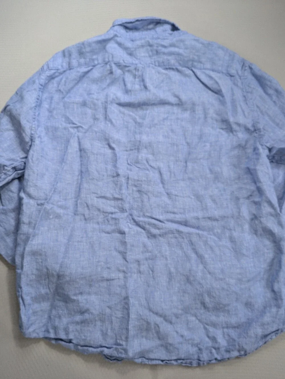 J.Crew Baird McNutt Irish Linen Slim Untucked Shirt Mens L Blue